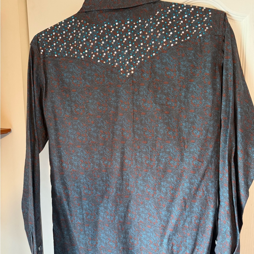 Cowgirl Hardware Women's Brown Button Down Shirt - Picture 3 of 4